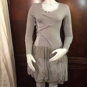 🆕  Catwalk Studio Gray Long Sleeves Midi Dress-Sm